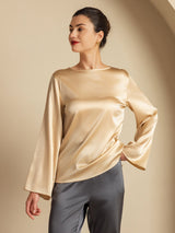 [شامبانيا] SilkSilky-SA Long Sleeve Boat Neck بلوزة 009