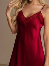 [خمر] SilkSilky-SA Sleeveless V Neck باس النوم 008