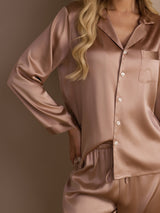 [توسكانا] SilkSilky-SA Long Sleeve Lapel Collar طقم بيجامة نسائي 004