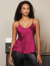 [ضارب الى الحمرة] SilkSilky-SA Spaghetti Strap V Neck كامي 001