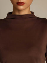 [قهوة] SilkSilky-SA Short Sleeve تي شيرت نسائية 004