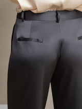 [الرمادي الداكن] SilkSilky-SA 19Momme الحرير Womens Pants 004,