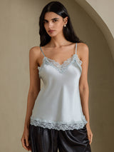 [أزرق رمادي] SilkSilky-SA Spaghetti Strap V Neck كامي 001