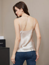 [اللون البيج] SilkSilky-SA Spaghetti Strap V Neck كامي 002