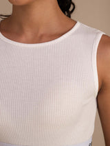 [أبيض] SilkSilky-SA Sleeveless Crew Neck كامي 005