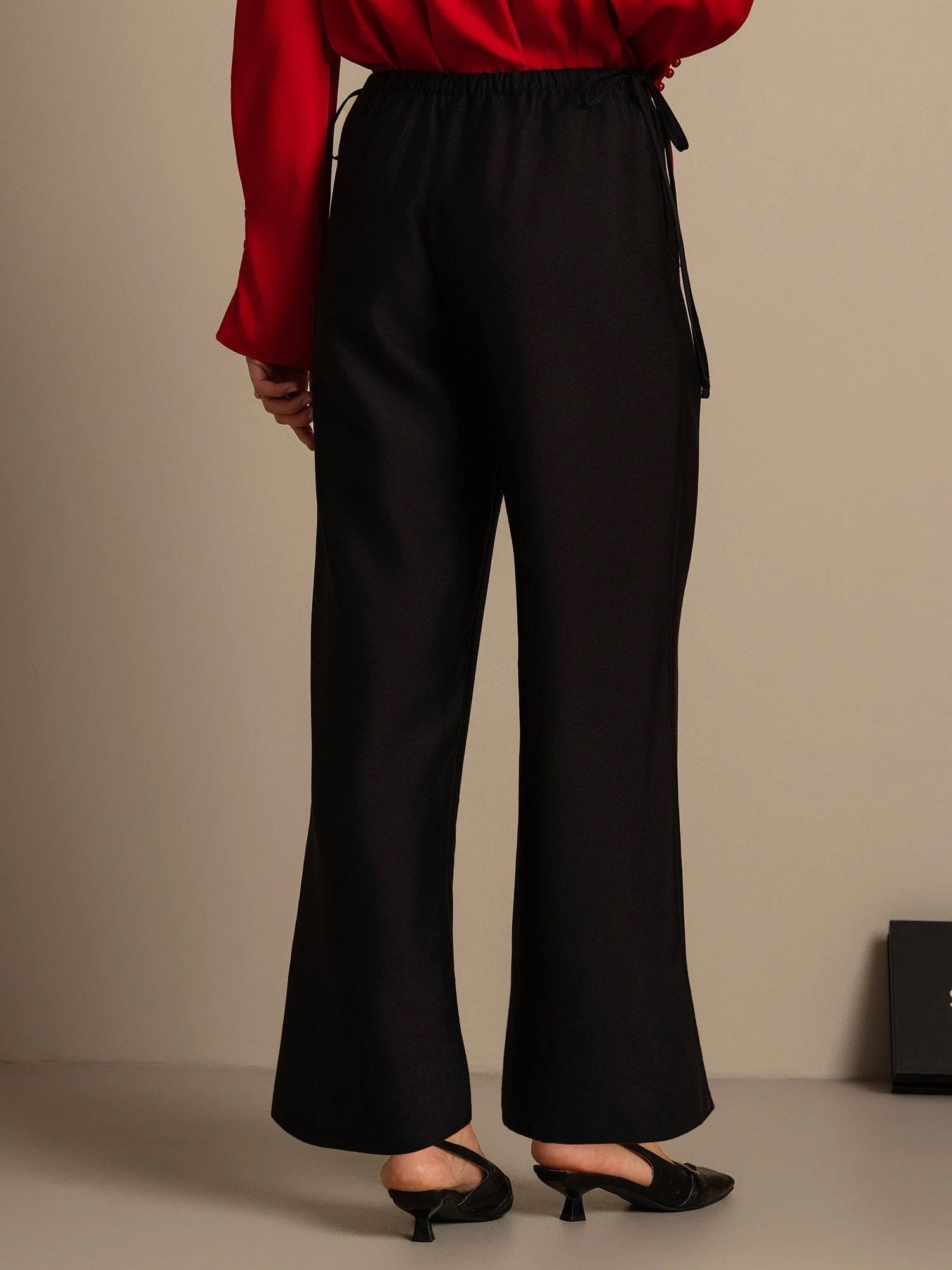 [أسود] SilkSilky-SA 32Momme الحرير Womens Pants 002,