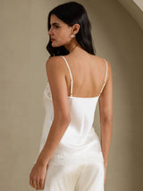 [أبيض] SilkSilky-SA Spaghetti Strap V Neck كامي 002