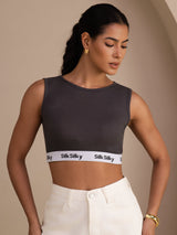 [رمادي] SilkSilky-SA Sleeveless Crew Neck كامي 001