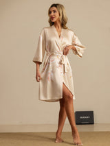 [شامبانيا] SilkSilky-SA 3/4 Sleeve رداء حمام نسائي 007