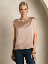 [توسكانا] SilkSilky-SA Cap Sleeve Round Neck تي شيرت نسائية 001