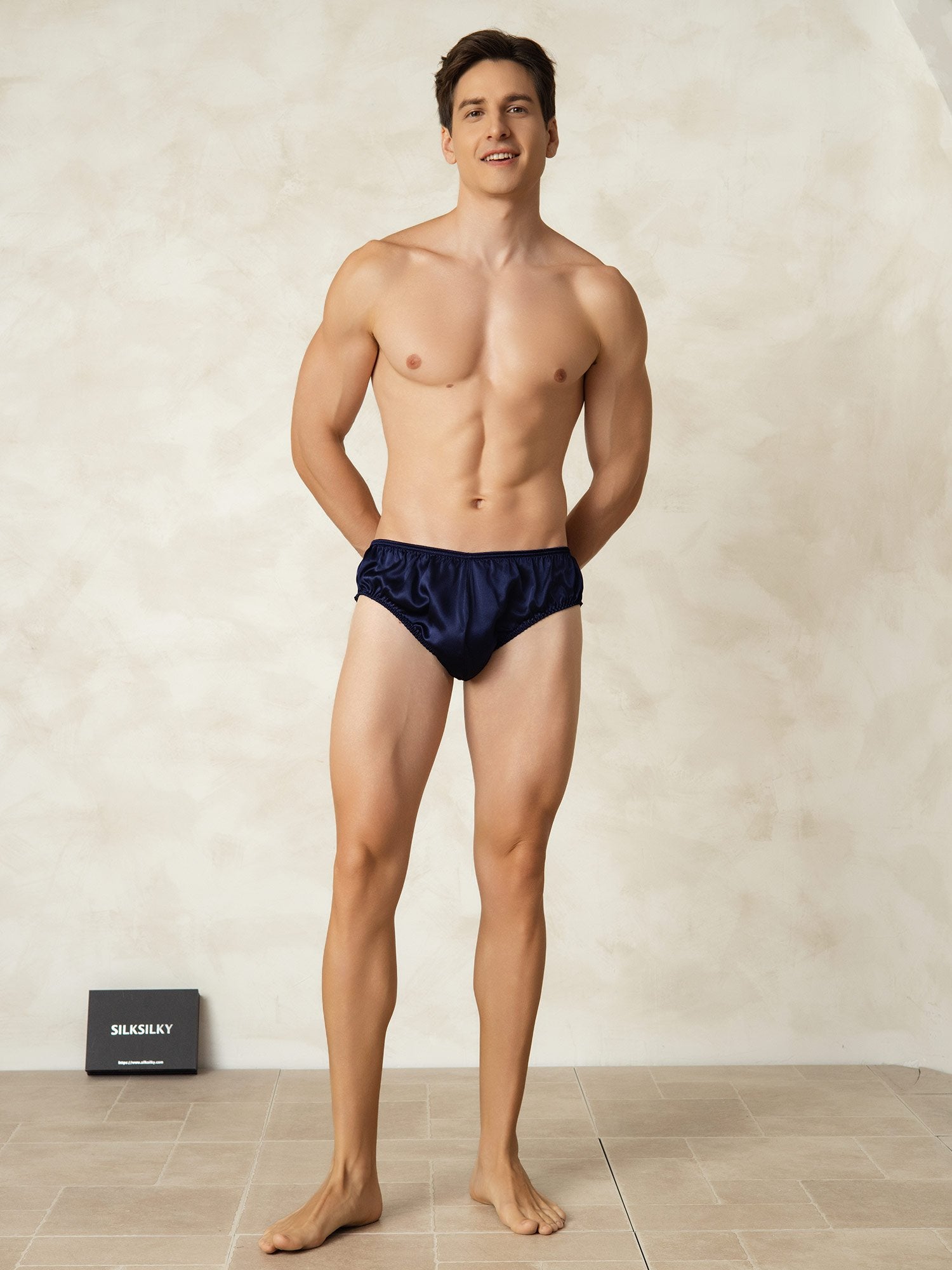 [أزرقغامق] SilkSilky-SA الحرير الخالص Mens Underwear 003