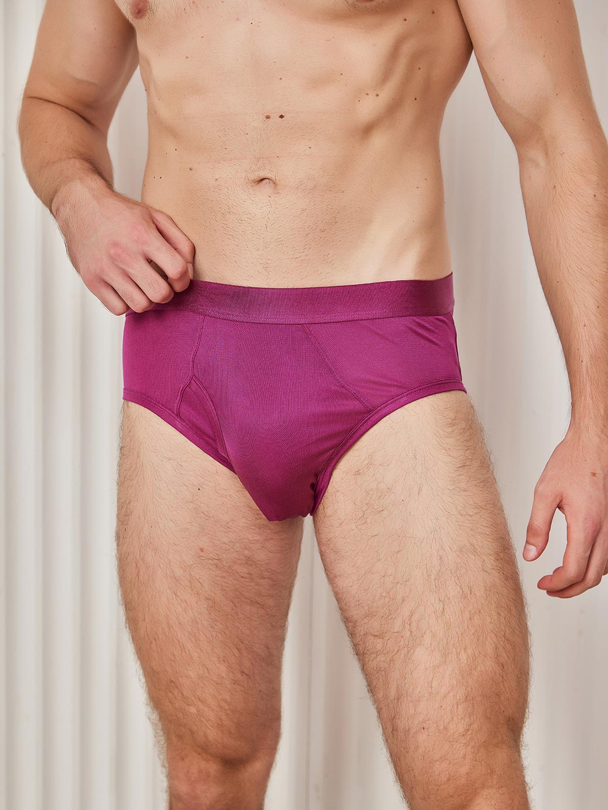 SilkSilky SA محبوك الحرير Mens Underwear احمرغامق 003