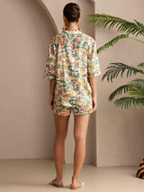 [تمساح رملي] SilkSilky-SA Short Sleeve Notch Collar طقم بيجامة نسائي 002
