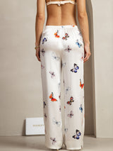 [فراشة بيضاء] SilkSilky-SA 19Momme الحرير Womens Pants 002