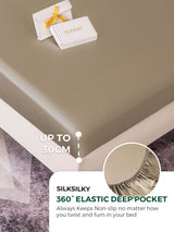 [الكاكي] SilkSilky-SA 19Momme Pure Silk Bedding Set 004