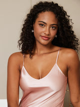 [لون القرنفل] SilkSilky-SA Sleeveless V Neck باس النوم 006