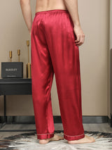 [أحمر] SilkSilky-SA الحرير الخالص Mens Sleep Bottoms 002,