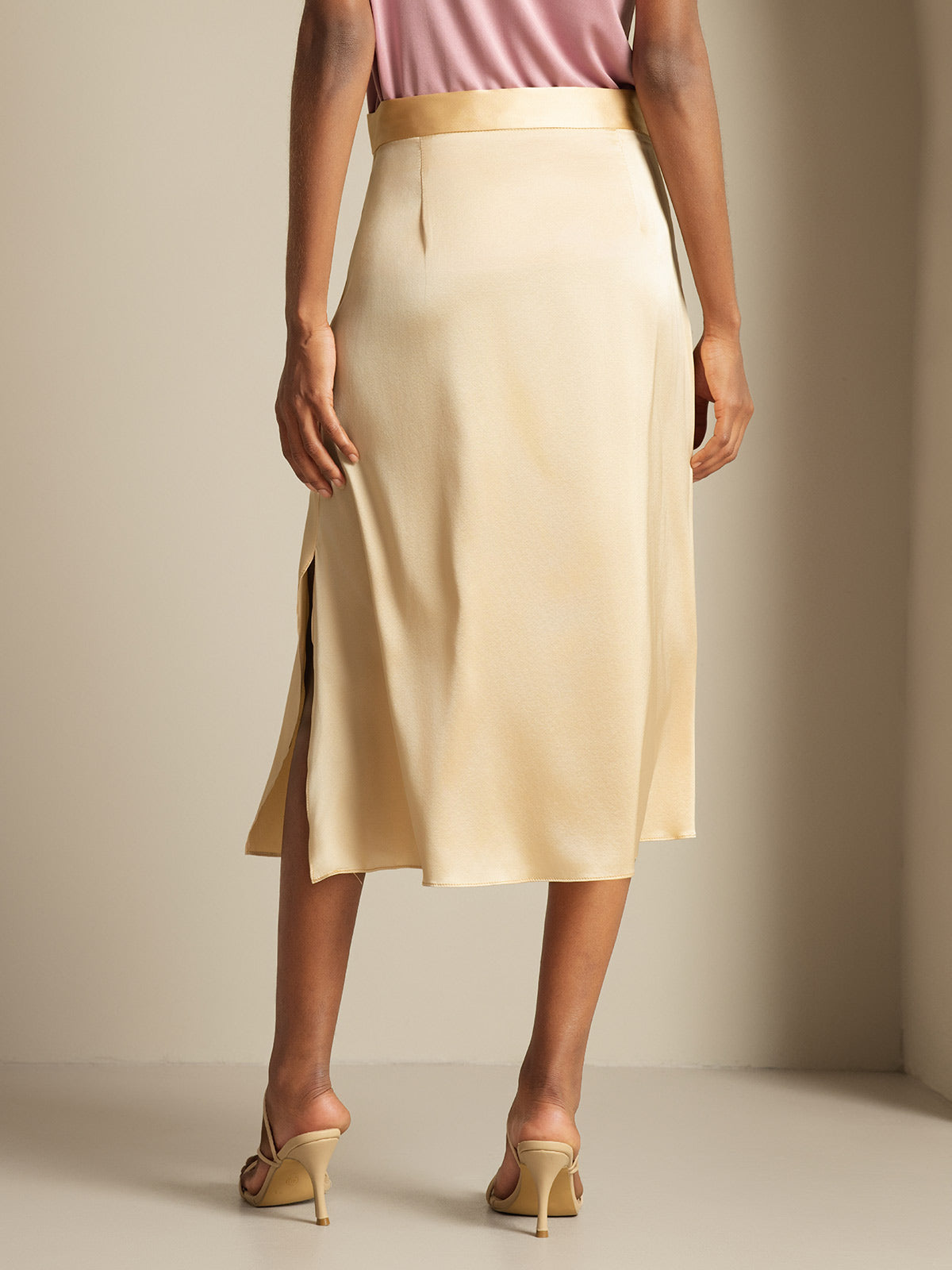 [شامبانيا] SilkSilky-SA 19Momme الحرير Skirt 002