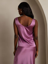 [الأرجواني الداكن] SilkSilky-SA Sleeveless V Neck كامي 002