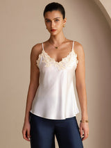 [أبيض] SilkSilky-SA Sleeveless V Neck كامي 001