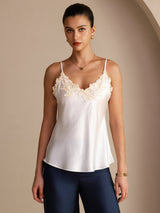 [أبيض] SilkSilky-SA Sleeveless V Neck كامي 001