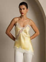 [أصفر فاتح] SilkSilky-SA Spaghetti Strap V Neck كامي 001