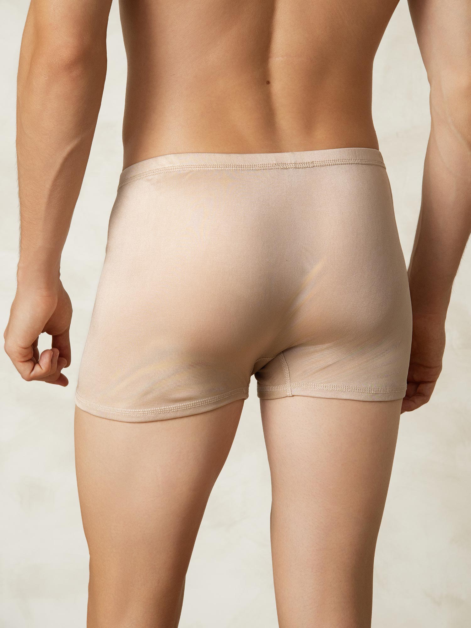 [اللون البيج] SilkSilky-SA محبوك الحرير Mens Underwear 002