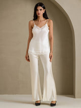 [أبيض] SilkSilky-SA Spaghetti Strap V Neck كامي 007