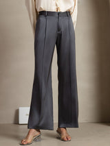 [الرمادي الداكن] SilkSilky-SA 19Momme الحرير Womens Pants 005,