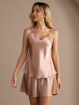 [توسكانا] SilkSilky-SA Sleeveless V Neck مجموعة قميص قصير 003