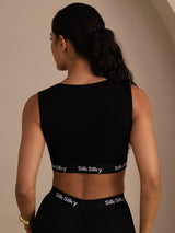 [أسود] SilkSilky-SA Sleeveless Crew Neck كامي 002
