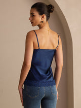 [أزرق غامق] SilkSilky-SA Spaghetti Strap V Neck كامي 002