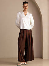 [أبيض] SilkSilky-SA Long Sleeve Blouse 006