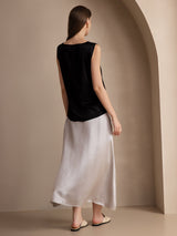 [أسود] SilkSilky-SA Sleeveless Round Neck كامي 004