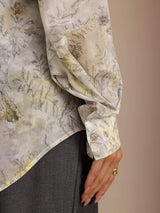 [زهرة الميرمية] SilkSilky-SA Long Sleeve Lapel Collar بلوزة 006