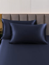 [أزرق غامق] SilkSilky-SA 22Momme الحرير الخالص Pillowcase 001