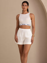 [أبيض] SilkSilky-SA Sleeveless Crew Neck كامي 007