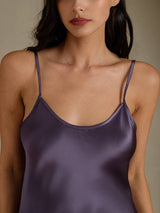 [رمادي أرجواني] SilkSilky-SA Sleeveless V Neck باس النوم 004