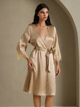[شامبانيا] SilkSilky-SA 3/4 Sleeve رداء حمام نسائي 001