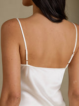 [أبيض] SilkSilky-SA Sleeveless V Neck مجموعة قميص قصير 005