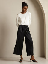 [أبيض] SilkSilky-SA Long Sleeve Crew Neck تي شيرت نسائية 008