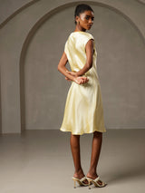 [أصفر] SilkSilky-SA Cap Sleeve V Neck باس النوم 002