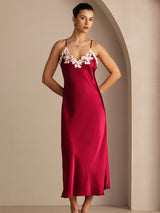 [خمر] SilkSilky-SA Sleeveless V Neck فساتين نسائية 007