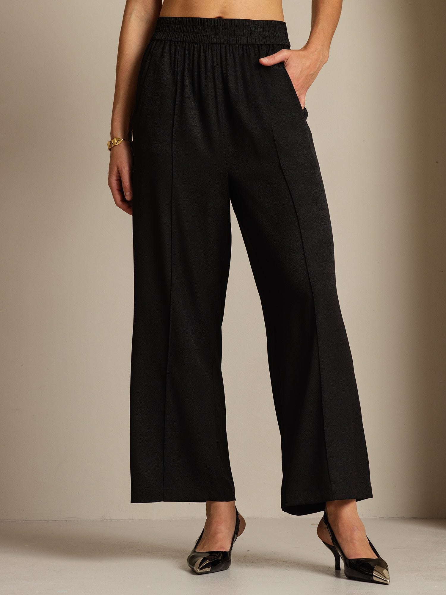 [أسود] SilkSilky-SA 22Momme الحرير Womens Pants 001