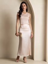 [وردي فاتح] SilkSilky-SA Sleeveless Round Neck تي شيرت نسائية 007