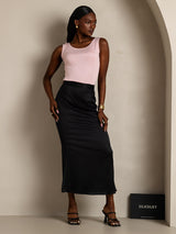 [لون القرنفل] SilkSilky-SA Sleeveless Round Neck تي شيرت نسائية 001