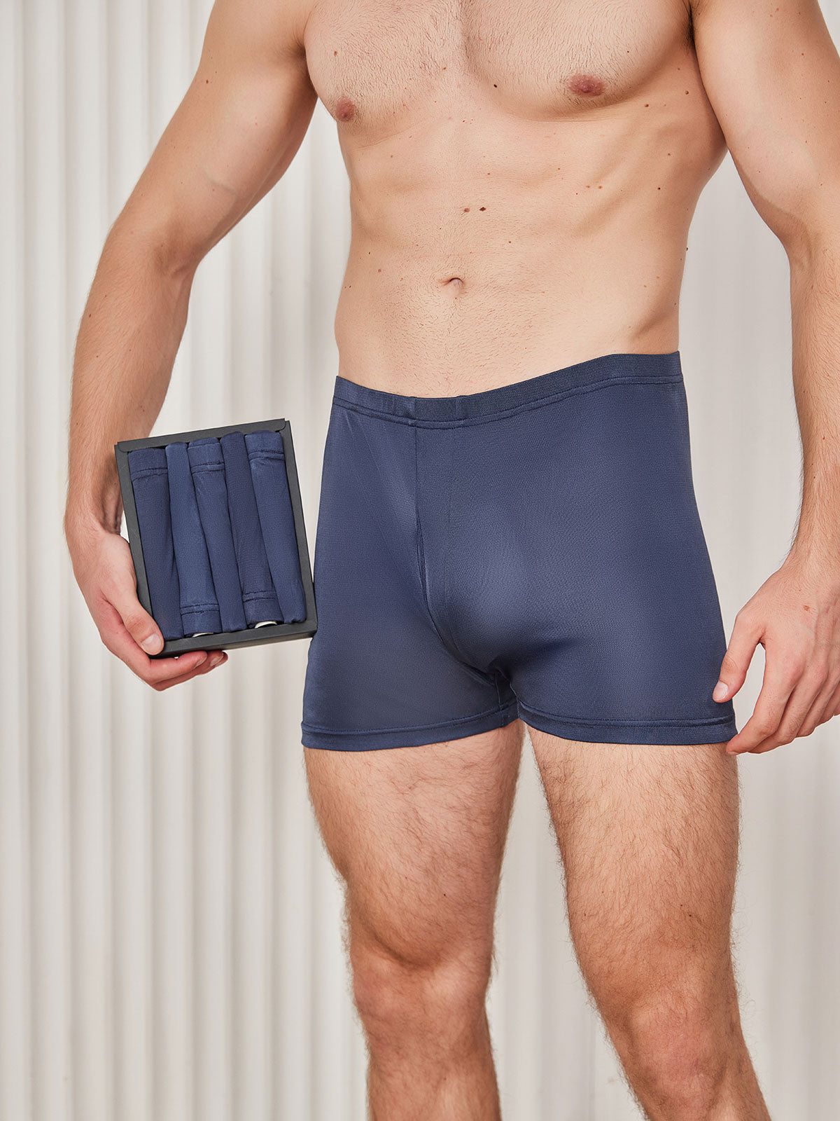 SilkSilky SA محبوك الحرير Mens Underwear أزرقغامق 001