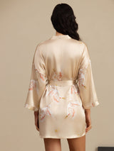 [شامبانيا] SilkSilky-SA 3/4 Sleeve رداء حمام نسائي 002