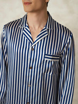 [الخط البحري] SilkSilky-SA 19Momme الحرير الخالص Mens Pajamas 006,