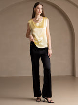 [أصفر فاتح] SilkSilky-SA Sleeveless Round Neck كامي 006